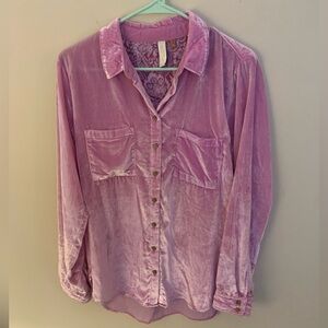 Pilcro Relaxed Velvet Buttondown